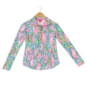 Lilly Pulitzer Unicorn Of The Sea UPF 50+ Skipper Popover Jacket Size XXS